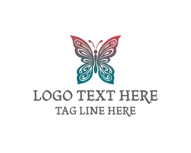 Luxury Hourglass Butterfly Logo