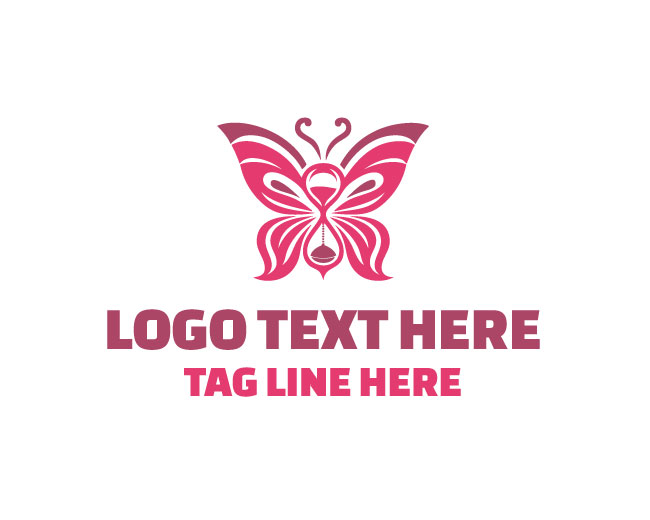Minimalist Hourglass Butterfly Logo