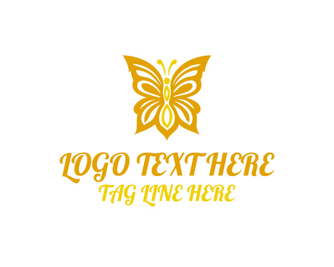 Artistic Hourglass Butterfly Logo