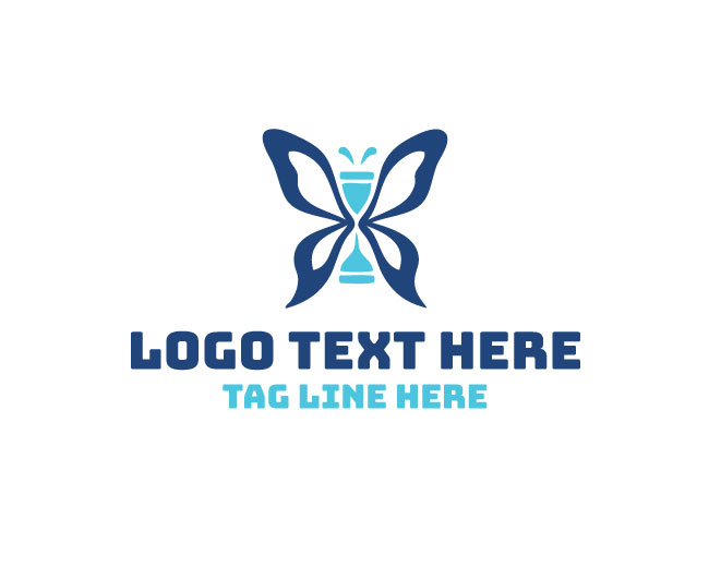 Feminine Hourglass Butterfly Logo