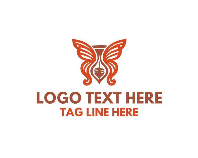  Floral Hourglass Butterfly Logo