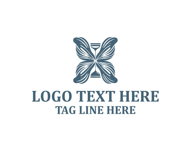 Vintage Hourglass Butterfly Logo