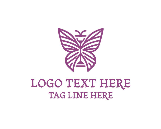 Geometric Hourglass Butterfly Logo