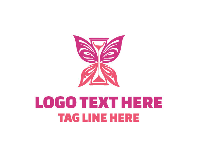 Graceful Hourglass Butterfly Logo