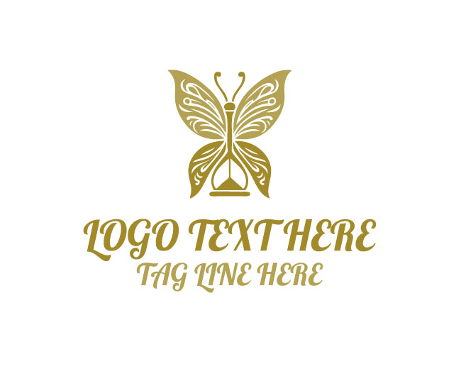 Abstract Hourglass Butterfly Logo
