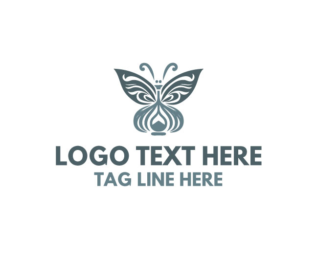 Spa Hourglass Butterfly Logo