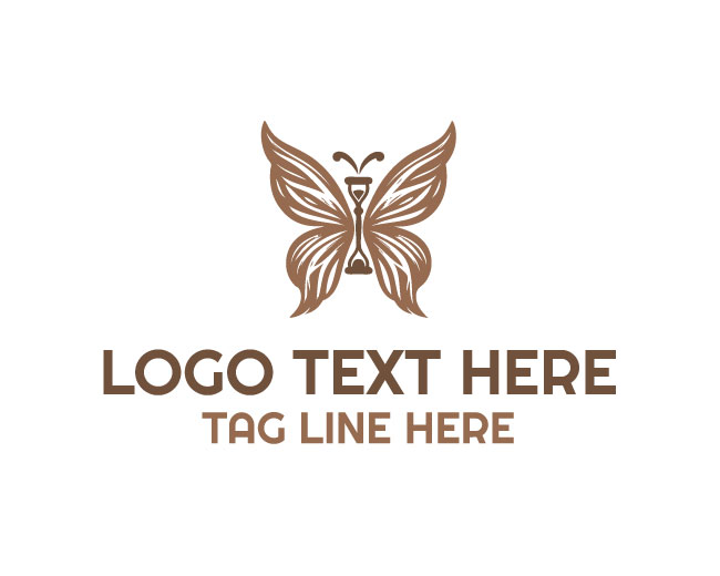 Symbolic Hourglass Butterfly Logo