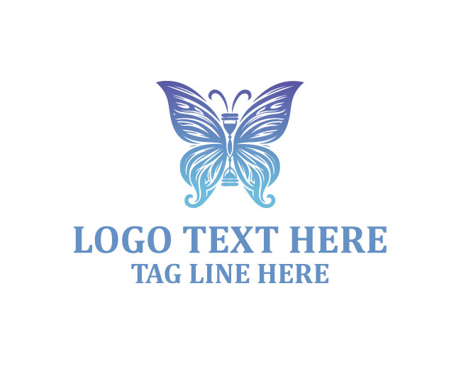 Luxury Spa Hourglass Butterfly Logo