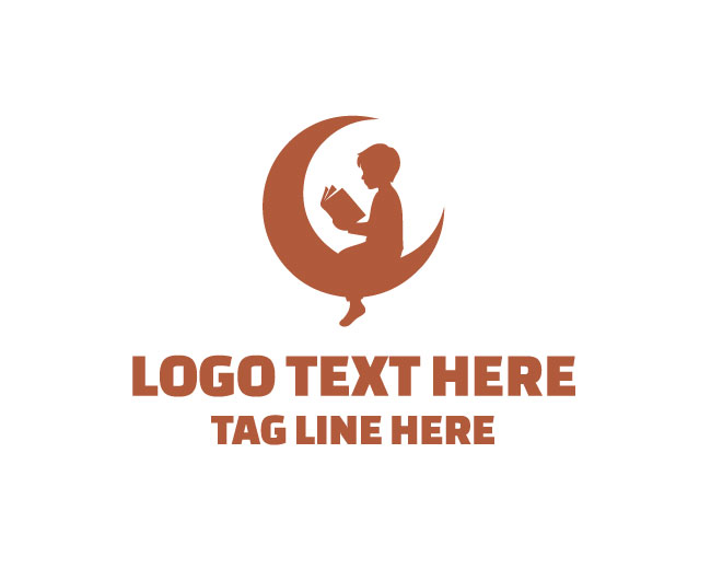 Crescent Reading Child Logo