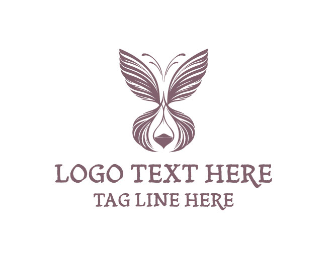 Modern Feminine Hourglass Butterfly Logo