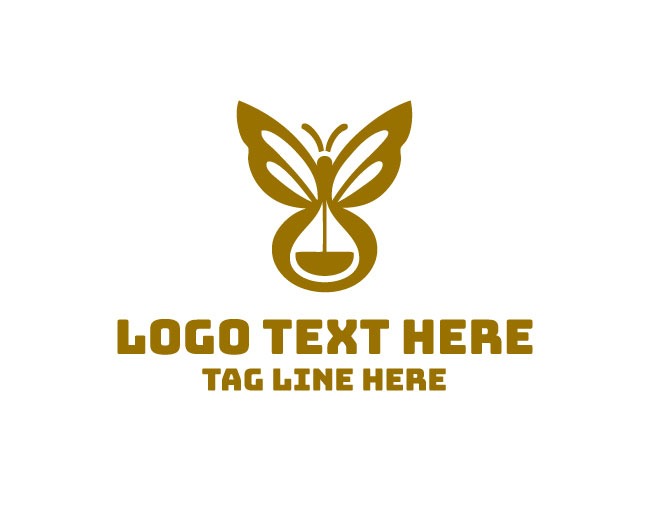Crystal Hourglass Butterfly Logo