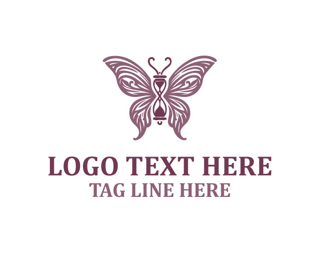 Pearl Hourglass Butterfly Logo