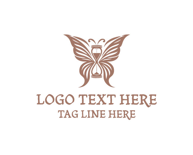 Serene Hourglass Butterfly Logo