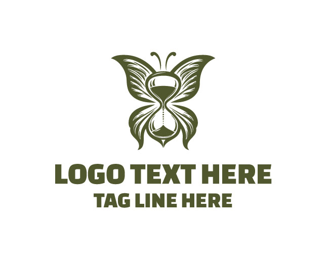 Glam Hourglass Butterfly Logo