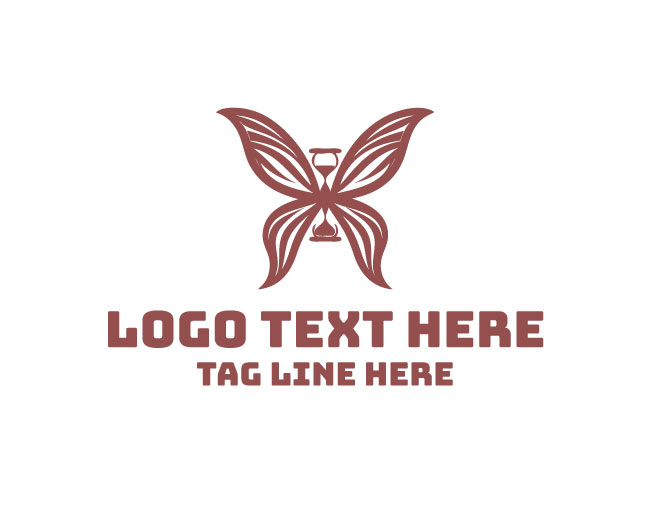 Moonlight Hourglass Butterfly Logo