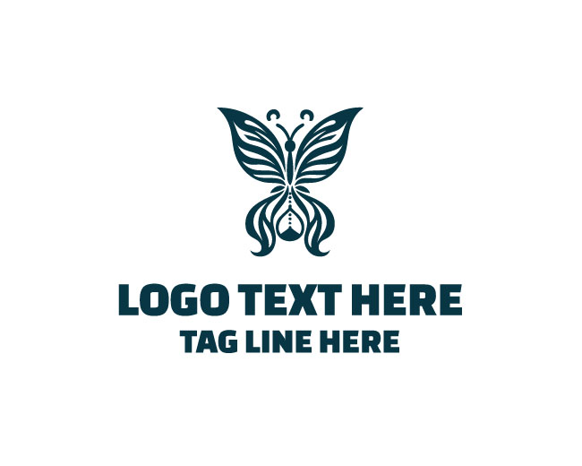 Pastel Hourglass Butterfly Logo