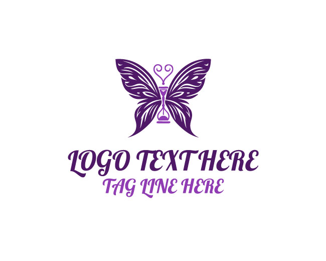 Harmony Hourglass Butterfly Logo