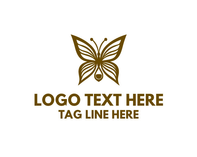 Enchanted Hourglass Butterfly Logo