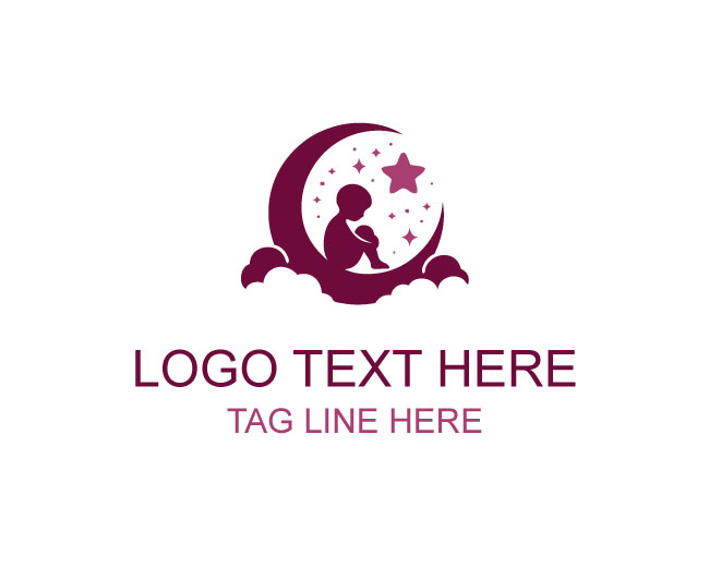 Moonlight Sitting Kid Logo