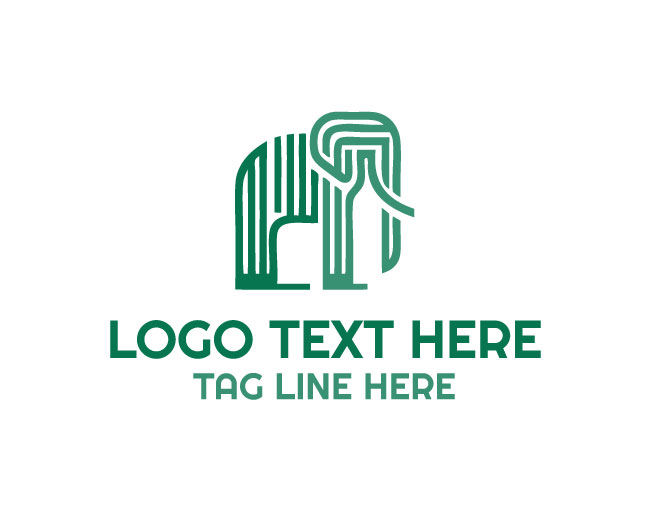 Elegant Geometric Elephant Logo