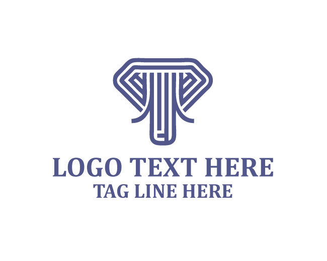  Safari Geometric Elephant Logo
