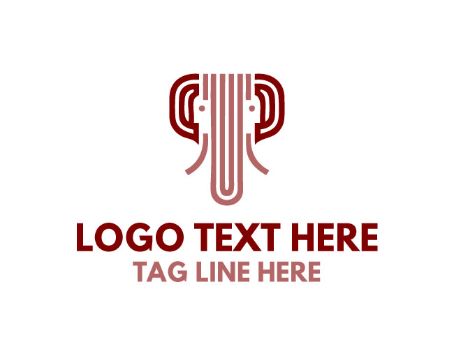 Strong Geometric Elephant Logo