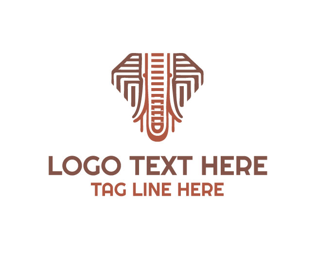  Modern Geometric Elephant Logo