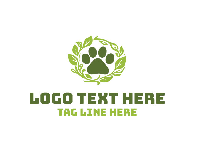 Playful Natural Paw Logo