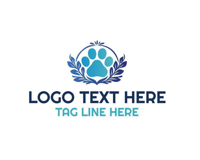  Modern Natural Paw Logo