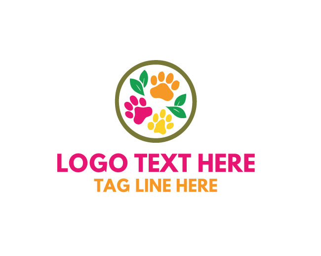 Rustic Natural Paw Logo
