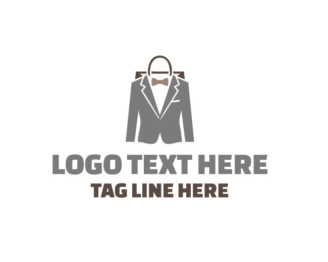 Monoline Man Fashion Shopping Logo