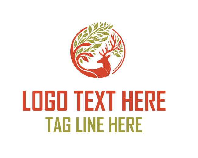 Nature Deer Tree Logo