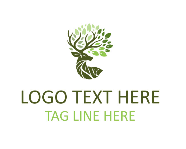  Deer Leaf Tree Logo
