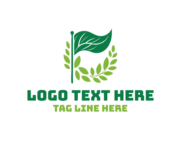 Leaves Flag Logo Modern