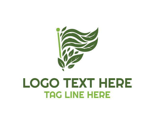 Eco Leaves Flag Logo