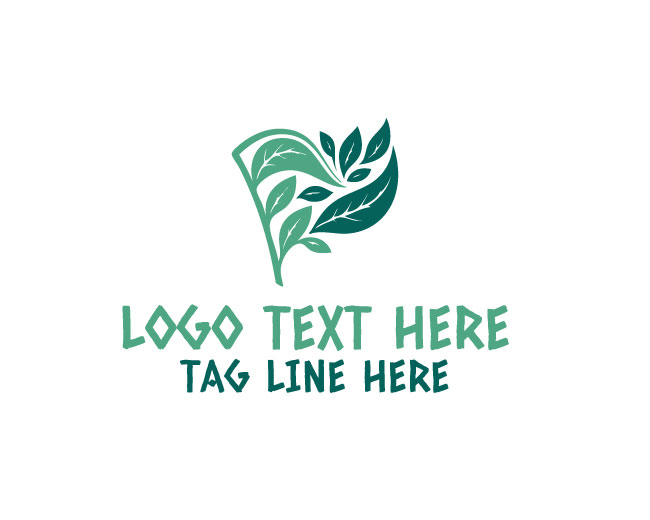 Minimalist Leaves Flag Logo