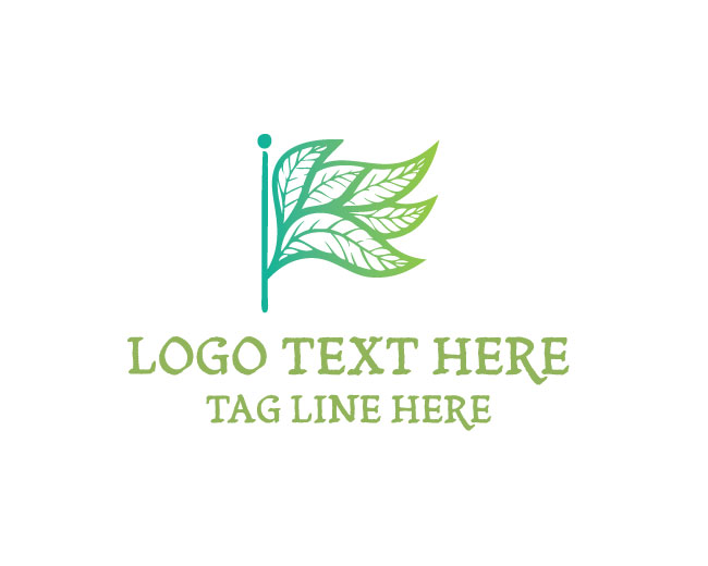 Organic Leaves Flag Logo