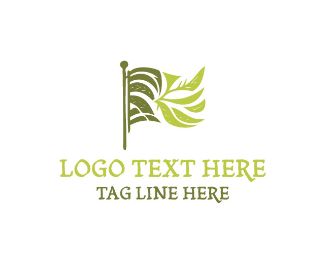 Botanical Leaves Flag Logo