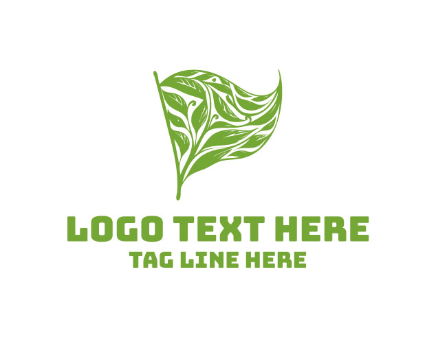 Elegant Leaves Flag Logo