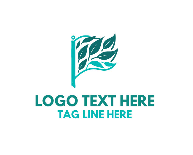 Wellness Leaves Flag Logo