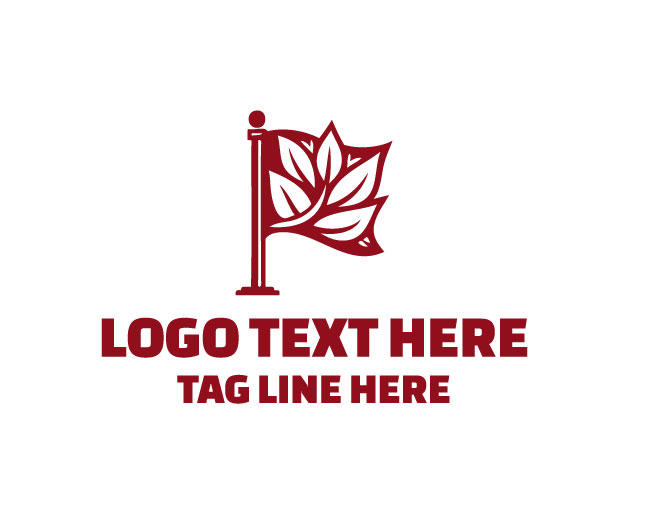 Leaf Banner Flag Logo