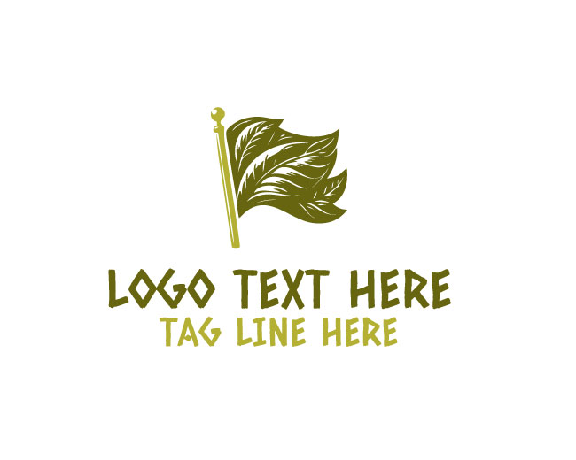  Monoline Leaves Flag Logo