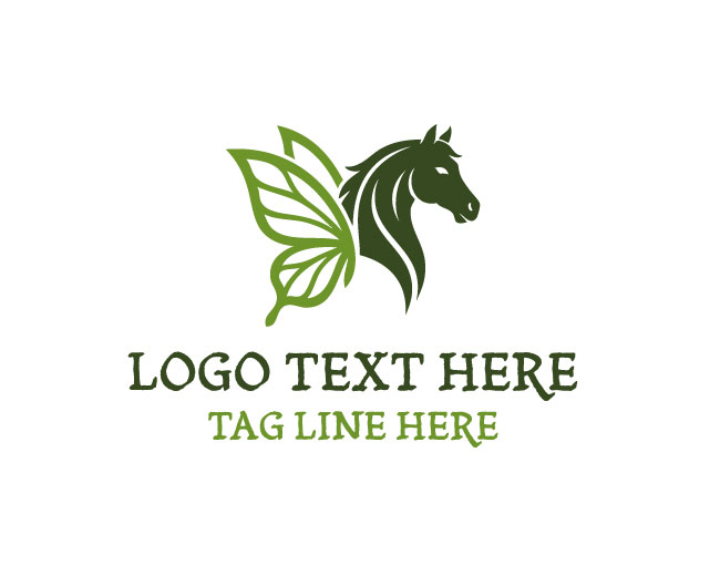 Abstract Horse Butterfly Logo