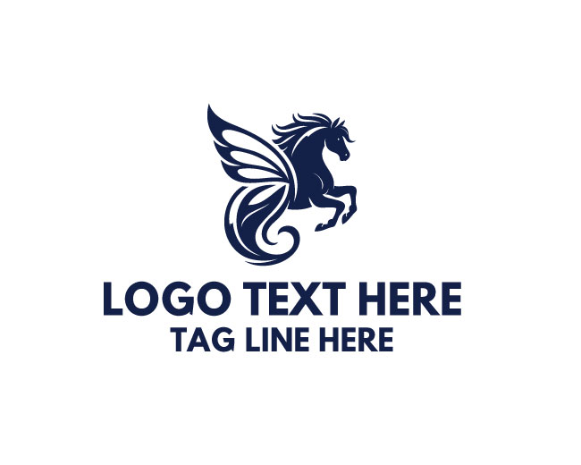 Feminine Horse Butterfly Logo