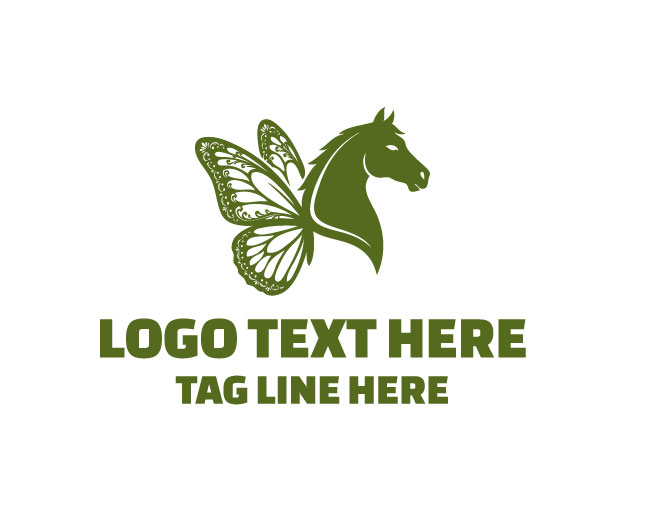 Artistic Horse Butterfly Logo