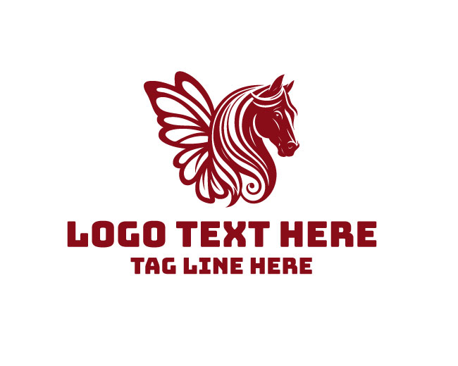 Monoline Horse Butterfly Logo