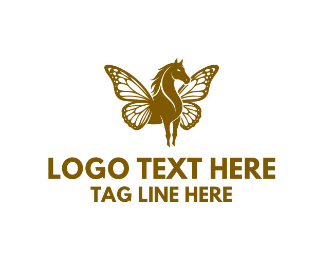 Floral Horse Butterfly Logo