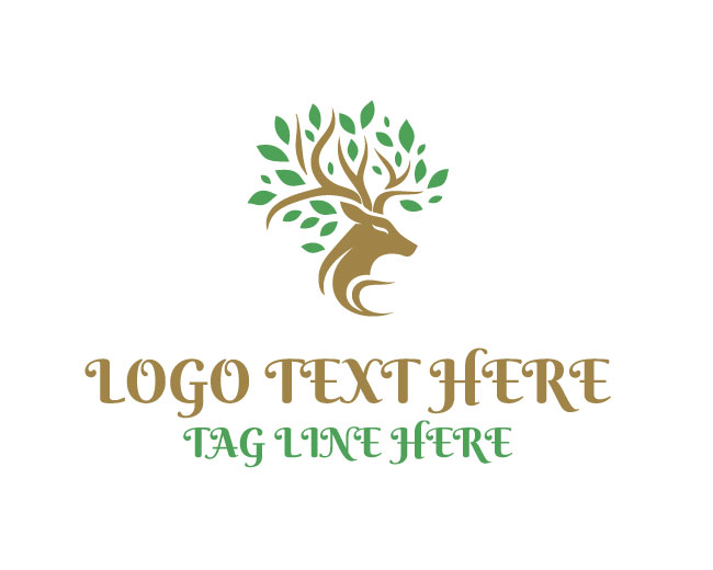 Deer Woodland Nature Logo