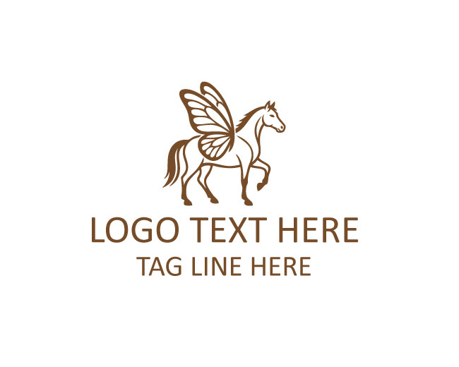 Fantasy Horse Butterfly Logo