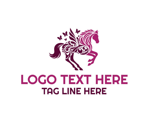  Luxury Equestrian Butterfly Logo